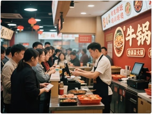 牛杂火锅店排长队