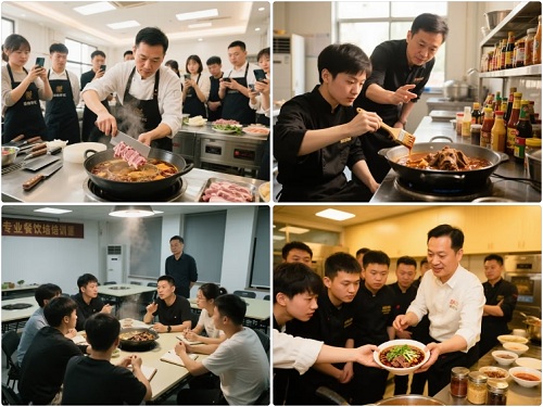 培训场景下的狗肉火锅