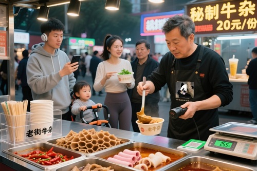 摆摊卖牛杂