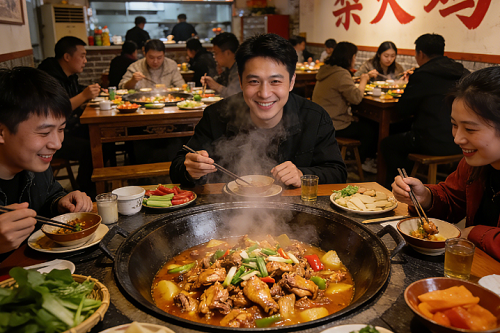 柴火鸡满客场景
