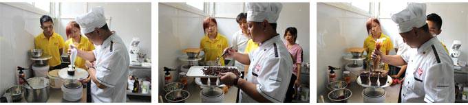 深圳煌旗精美蛋糕烘焙培训老师教学过程