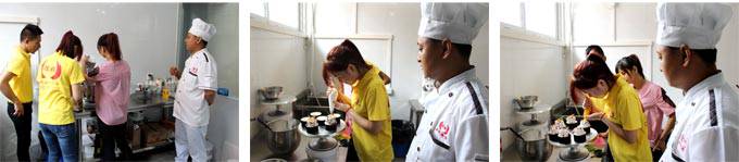 深圳煌旗精美蛋糕烘焙培训学员实操风采