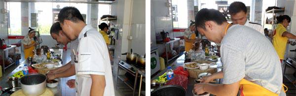 刘先生学做柳州螺蛳粉的过程